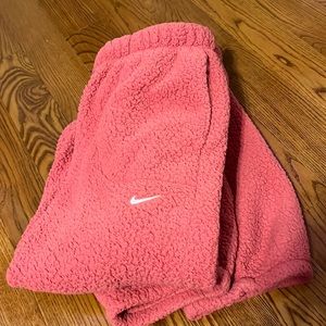 Cute pink fluffy Nike sweatpants